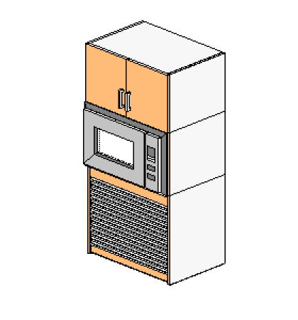 3 Part Appliance Cabinet - Roller Base