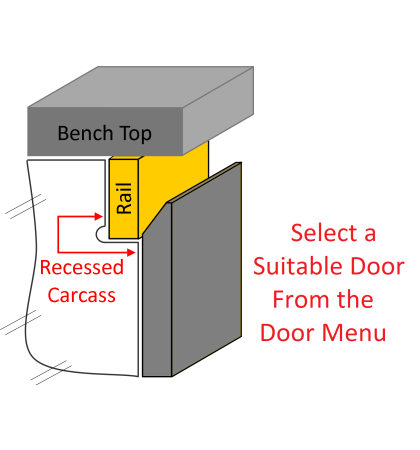 Recessed (SFN) - Suit Flat Rail with Shark Nose Door Profile
