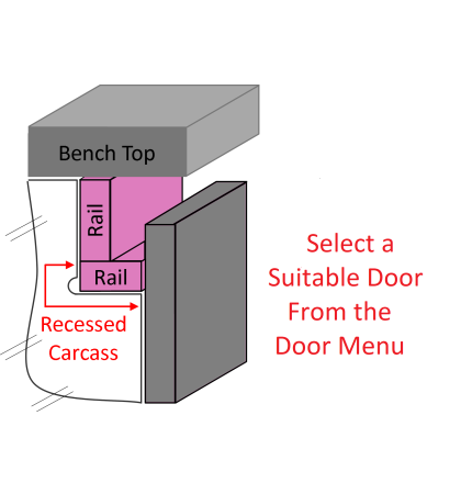 Recessed (LFN) - Suit L & C Shaped Rails with Square Edge Door Profile