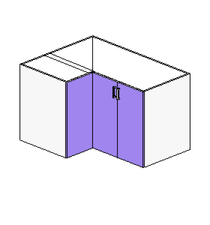 Base Corner Bi-Fold Hinged Left + 1 Door