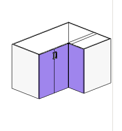 Base Corner Bi-Fold Hinged Right + 1 Door