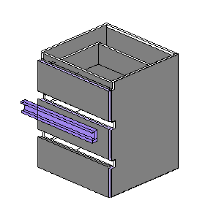 Mid Finger Pull Rail - Suit Square Nose Door