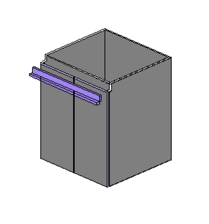 Top Finger Pull Rail - Suit Square Nose Door