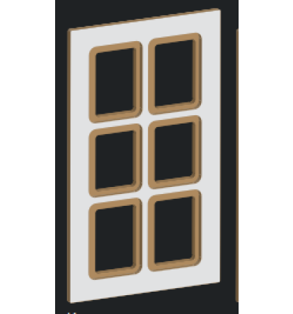 1.Standard Glass Framed Door (527) - 6 Pane