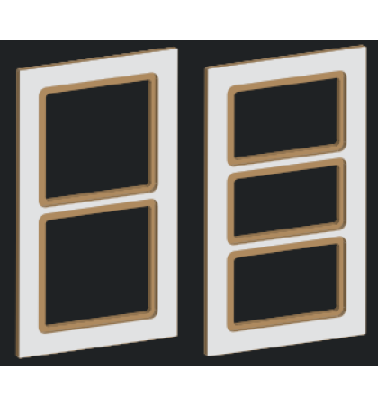 1.Standard Glass Framed Door (527) - Multi Horizontal Pane