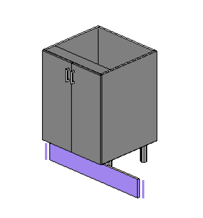 Type 2 Kick Board Length - Door Material and Edged 2 short sides