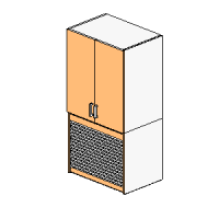 2 Part Appliance Cabinet - Roller Base