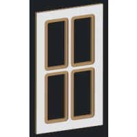 1.Standard Glass Framed Door (527) - 4 Pane